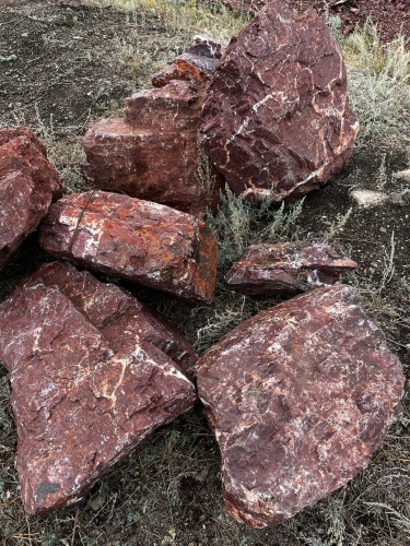 Камни для ландшафтного дизайна красно-фиолетовые 10-60 килограмм купить в Лесном