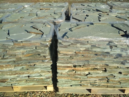 Плитняк златолит зелёный для цоколя, отмостки купить в Лесном