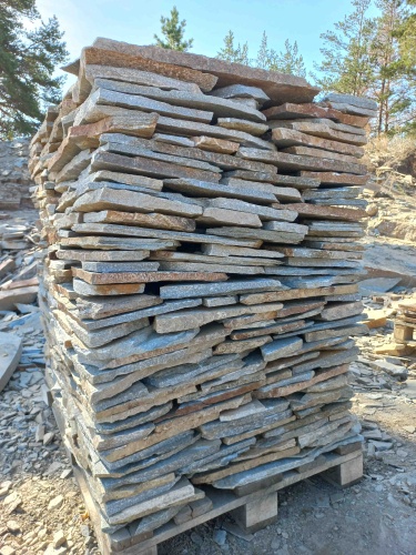 Плитняк златолит серебристый для цоколя, отмостки купить в Лесном